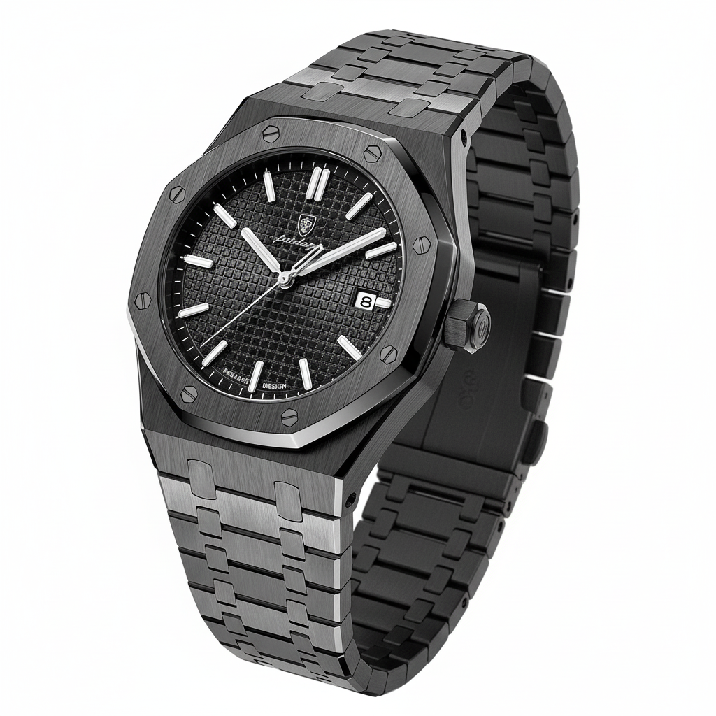 Black watch on white background